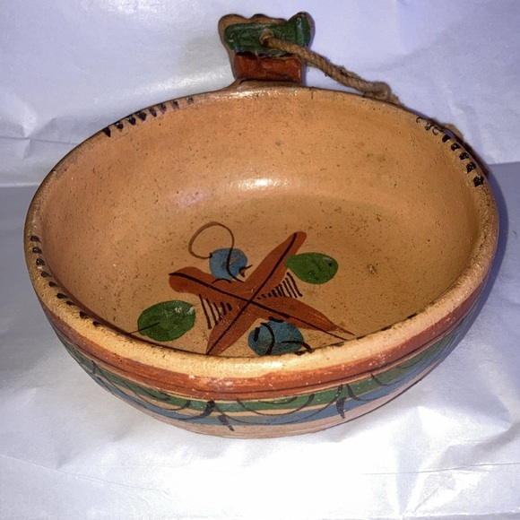 Vintage Tonala Mexican Pottery decorative hand-painted clay bowls, Two 11016 - Picture 2 of 12